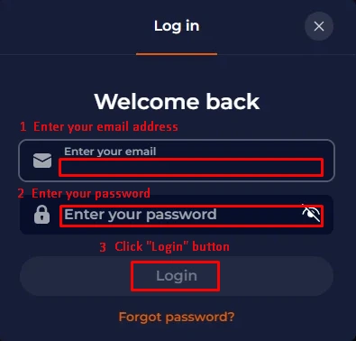 BOF Casino inlogformulier met beveiligde toegang